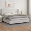 Cama Doble | Cama Para Adultos | Cama Box Spring Con Colchón Cuero Sintético Blanco 200x200 Cm Cfw5914703