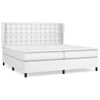 Cama Doble | Cama Para Adultos | Cama Box Spring Con Colchón Cuero Sintético Blanco 200x200 Cm Cfw5278751