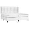 Cama Doble | Cama Para Adultos | Cama Box Spring Con Colchón Cuero Sintético Blanco 200x200 Cm Cfw5278751