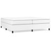 Cama Doble | Cama Para Adultos | Cama Box Spring Con Colchón Cuero Sintético Blanco 200x200 Cm Cfw5914415