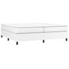 Cama Doble | Cama Para Adultos | Cama Box Spring Con Colchón Cuero Sintético Blanco 200x200 Cm Cfw5914415