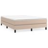 Cama Doble | Cama Para Adultos | Cama Box Spring Con Colchón Cuero Sintético Capuchino 140x190cm Cfw2389185