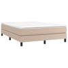 Cama Doble | Cama Para Adultos | Cama Box Spring Con Colchón Cuero Sintético Capuchino 140x190cm Cfw2389185