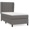 Cama Individual | Cama Para Adultos | Cama Box Spring Con Colchón Cuero Sintético Gris 80x200 Cm Cfw3089800