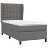 Cama Individual | Cama Para Adultos | Cama Box Spring Con Colchón Cuero Sintético Gris 80x200 Cm Cfw3089800