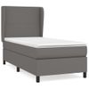 Cama Individual | Cama Para Adultos | Cama Box Spring Con Colchón Cuero Sintético Gris 90x190 Cm Cfw6388314