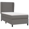 Cama Individual | Cama Para Adultos | Cama Box Spring Con Colchón Cuero Sintético Gris 90x190 Cm Cfw6388314