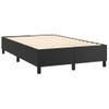 Cama Doble | Cama Para Adultos | Cama Box Spring Con Colchón Cuero Sintético Negro 120x200 Cm Cfw9990551