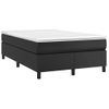 Cama Doble | Cama Para Adultos | Cama Box Spring Con Colchón Cuero Sintético Negro 120x200 Cm Cfw7899713