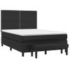 Cama Doble | Cama Para Adultos | Cama Box Spring Con Colchón Cuero Sintético Negro 140x190 Cm Cfw4142833