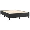 Cama Doble | Cama Para Adultos | Cama Box Spring Con Colchón Cuero Sintético Negro 140x190 Cm Cfw4142833