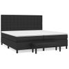 Cama Doble | Cama Para Adultos | Cama Box Spring Con Colchón Cuero Sintético Negro 200x200 Cm Cfw8372289