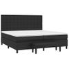 Cama Doble | Cama Para Adultos | Cama Box Spring Con Colchón Cuero Sintético Negro 200x200 Cm Cfw8372289