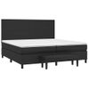 Cama Doble | Cama Para Adultos | Cama Box Spring Con Colchón Cuero Sintético Negro 200x200 Cm Cfw5804325