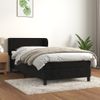 Cama Individual | Cama Para Adultos | Cama Box Spring Con Colchón Cuero Sintético Negro 90x190 Cm Cfw1514505