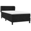 Cama Individual | Cama Para Adultos | Cama Box Spring Con Colchón Cuero Sintético Negro 90x190 Cm Cfw1514505