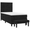 Cama Individual | Cama Para Adultos | Cama Box Spring Con Colchón Cuero Sintético Negro 90x190 Cm Cfw6915845