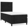 Cama Individual | Cama Para Adultos | Cama Box Spring Con Colchón Cuero Sintético Negro 90x190 Cm Cfw3379350