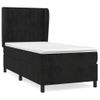 Cama Individual | Cama Para Adultos | Cama Box Spring Con Colchón Cuero Sintético Negro 90x190 Cm Cfw1905187