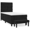 Cama Individual | Cama Para Adultos | Cama Box Spring Con Colchón Cuero Sintético Negro 90x190 Cm Cfw8834429