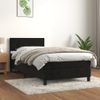 Cama Individual | Cama Para Adultos | Cama Box Spring Con Colchón Cuero Sintético Negro 90x190 Cm Cfw4598332