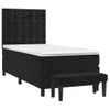 Cama Individual | Cama Para Adultos | Cama Box Spring Con Colchón Cuero Sintético Negro 90x190 Cm Cfw3877139