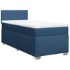 Cama Individual | Cama Para Adultos | Cama Box Spring Con Colchón Tela Azul 100x200 Cm Cfw6772853