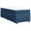 Cama Individual | Cama Para Adultos | Cama Box Spring Con Colchón Tela Azul 100x200 Cm Cfw9069341