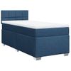 Cama Individual | Cama Para Adultos | Cama Box Spring Con Colchón Tela Azul 100x200 Cm Cfw5089107