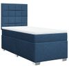 Cama Individual | Cama Para Adultos | Cama Box Spring Con Colchón Tela Azul 100x200 Cm Cfw3664693