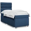 Cama Individual | Cama Para Adultos | Cama Box Spring Con Colchón Tela Azul 100x200 Cm Cfw5231323