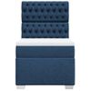 Cama Individual | Cama Para Adultos | Cama Box Spring Con Colchón Tela Azul 100x200 Cm Cfw5231323