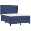 Cama Doble | Cama Para Adultos | Cama Box Spring Con Colchón Tela Azul 140x190 Cm Cfw1598226