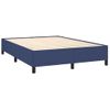 Cama Doble | Cama Para Adultos | Cama Box Spring Con Colchón Tela Azul 140x190 Cm Cfw1598226