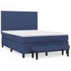 Cama Doble | Cama Para Adultos | Cama Box Spring Con Colchón Tela Azul 140x190 Cm Cfw3809675