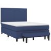 Cama Doble | Cama Para Adultos | Cama Box Spring Con Colchón Tela Azul 140x190 Cm Cfw3809675