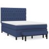 Cama Doble | Cama Para Adultos | Cama Box Spring Con Colchón Tela Azul 140x190 Cm Cfw3062710