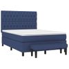 Cama Doble | Cama Para Adultos | Cama Box Spring Con Colchón Tela Azul 140x190 Cm Cfw3062710