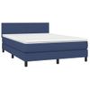 Cama Doble | Cama Para Adultos | Cama Box Spring Con Colchón Tela Azul 140x190 Cm Cfw7998038