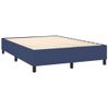 Cama Doble | Cama Para Adultos | Cama Box Spring Con Colchón Tela Azul 140x190 Cm Cfw2526451