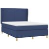 Cama Doble | Cama Para Adultos | Cama Box Spring Con Colchón Tela Azul 140x190 Cm Cfw2249940