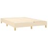 Cama Doble | Cama Para Adultos | Cama Box Spring Con Colchón Tela Color Crema 140x190 Cm Cfw2131563