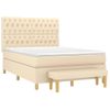 Cama Doble | Cama Para Adultos | Cama Box Spring Con Colchón Tela Color Crema 140x190 Cm Cfw5887576