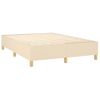 Cama Doble | Cama Para Adultos | Cama Box Spring Con Colchón Tela Color Crema 140x190 Cm Cfw5887576