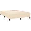 Cama Doble | Cama Para Adultos | Cama Box Spring Con Colchón Tela Color Crema 140x190 Cm Cfw4395189