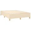 Cama Doble | Cama Para Adultos | Cama Box Spring Con Colchón Tela Color Crema 140x190 Cm Cfw2723424