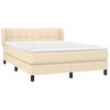 Cama Doble | Cama Para Adultos | Cama Box Spring Con Colchón Tela Color Crema 140x190 Cm Cfw9256739