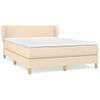 Cama Doble | Cama Para Adultos | Cama Box Spring Con Colchón Tela Color Crema 140x190 Cm Cfw5177908