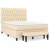 Cama Doble | Cama Para Adultos | Cama Box Spring Con Colchón Tela Color Crema 140x190 Cm Cfw6637168