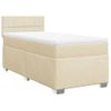 Cama Individual | Cama Para Adultos | Cama Box Spring Con Colchón Tela Color Crema 80x200 Cm Cfw4229971